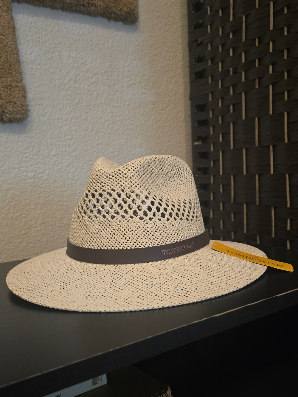 Tombstone Explorer Mens Hat, Straw, Summer, Medium, NWT